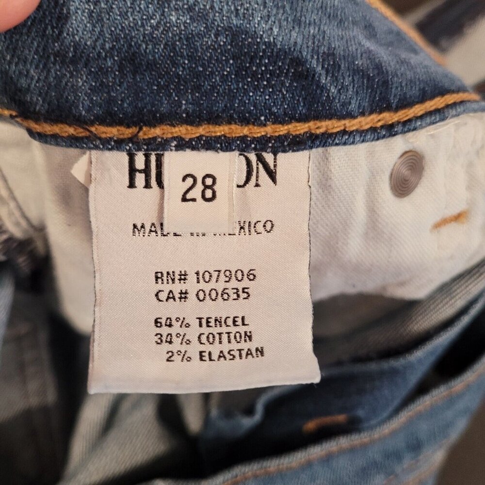 Hudson Jeans Womens 28 32x27 Blue Muse Cropped Skinny Raw Hem Denim Distressed - Picture 5 of 10